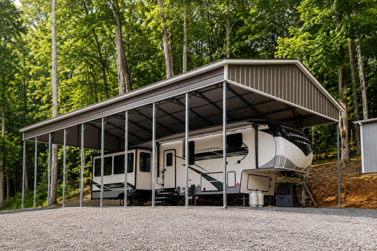 24x50x13 Metal RV Cover with Vertical Gables